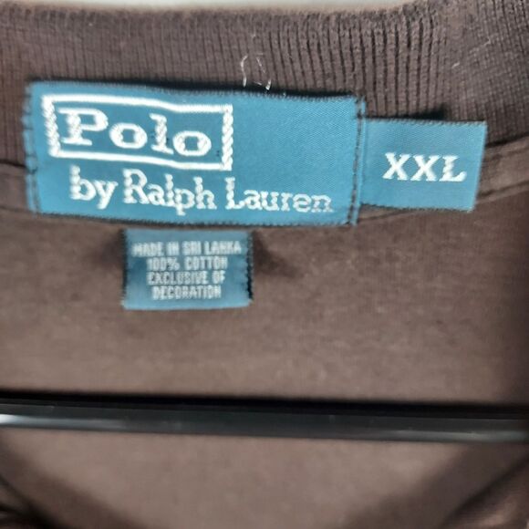 Polo Ralph Lauren XXL Brown Long Sleeve Cotton Polo Shirt Big Pony - Picture 7 of 10